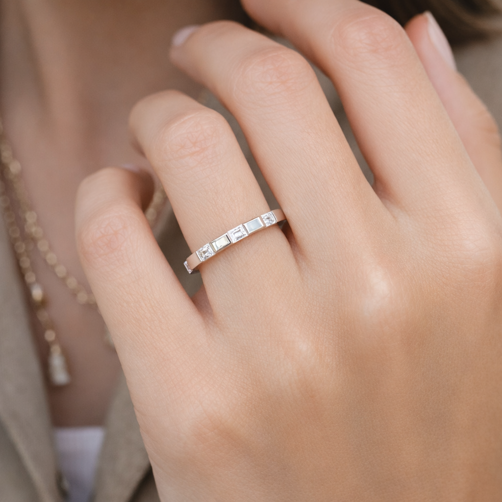 Silver Serena Spaced Diamond Ring