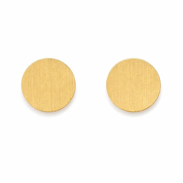 SIGOR 925 Silver Gold Finish Round Stud Earring