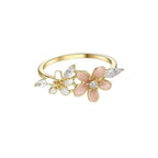 SIGOR 925 Silver Floral Enamel Design Ring