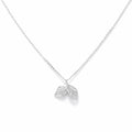 SIGOR 925 Silver Twin Leaf Pendant Chain