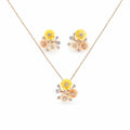 SIGOR 925 Silver Floral Blossom Pendant Set