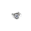 SIGOR 925 Silver Heart-Cut Center Stone with Sparkling Ring