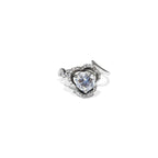 SIGOR 925 Silver Heart-Cut Center Stone with Sparkling Ring