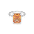 SIGOR 925 Silver Radiant Orange Emerald-Cut Ring