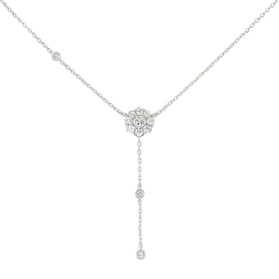 SIGOR 925 Silver Blooming Radiance Drop Chain Pendant