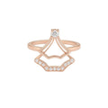 SIGOR 925 Silver Rose Gold Plated Shell-Design Adjustable Ring
