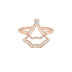 SIGOR 925 Silver Rose Gold Plated Shell-Design Adjustable Ring