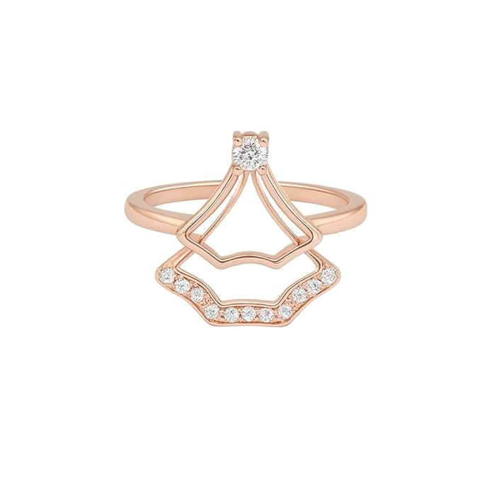 SIGOR 925 Silver Rose Gold Plated Shell-Design Adjustable Ring