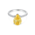 SIGOR 925 Silver Yellow Pear-Cut Ring