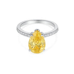 SIGOR 925 Silver Yellow Pear-Cut Ring