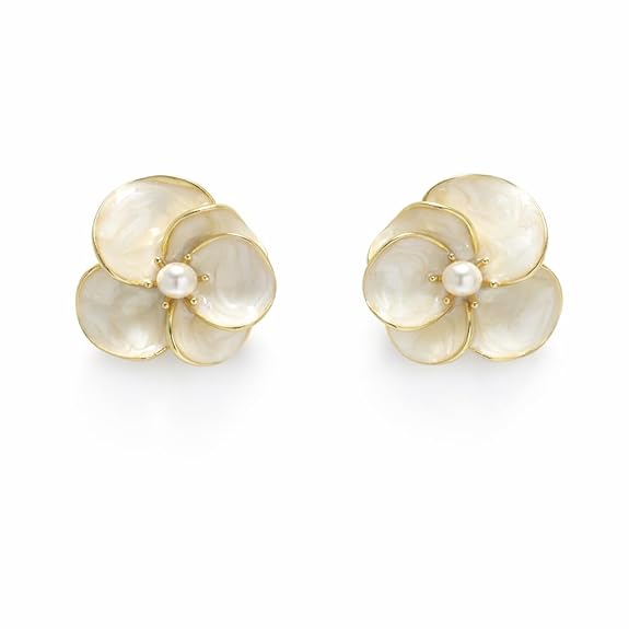 SIGOR 925 Silver Pearl Bloom Stud Earring