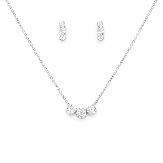 SIGOR 925 Silver Tria Glow Pendant Set