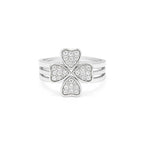 SIGOR 925 Silver Heartshine Ring Set