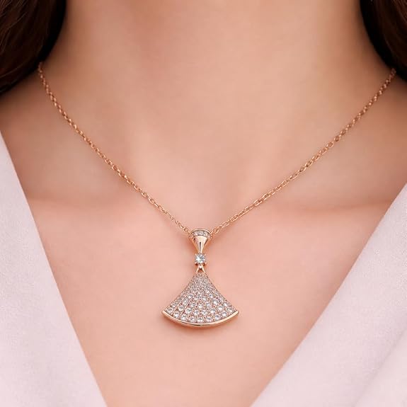 SIGOR 925 Silver Radiant Fan Chain Pendant