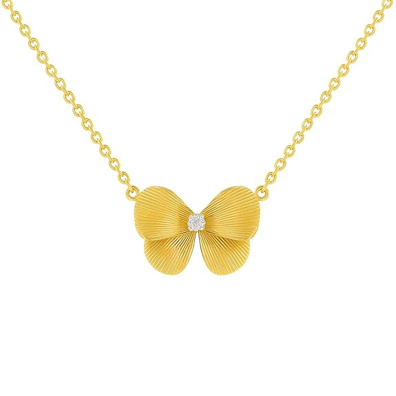 SIGOR 925 Silver Butterfly Sparkle Pendant Chain