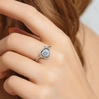 SIGOR 925 Silver Heart-Cut Center Stone with Sparkling Ring