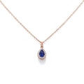 SIGOR 925 silver rose tone Sapphire Pendant Chain
