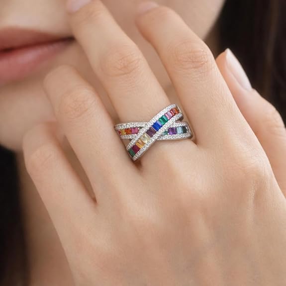 SIGOR Rainbow Infinity Band Ring