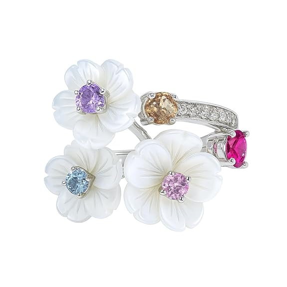 SIGOR 925 Silver Blossom Symphony Ring