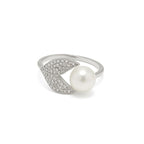 SIGOR 925 Silver Pearl Bloom Elegance Ring