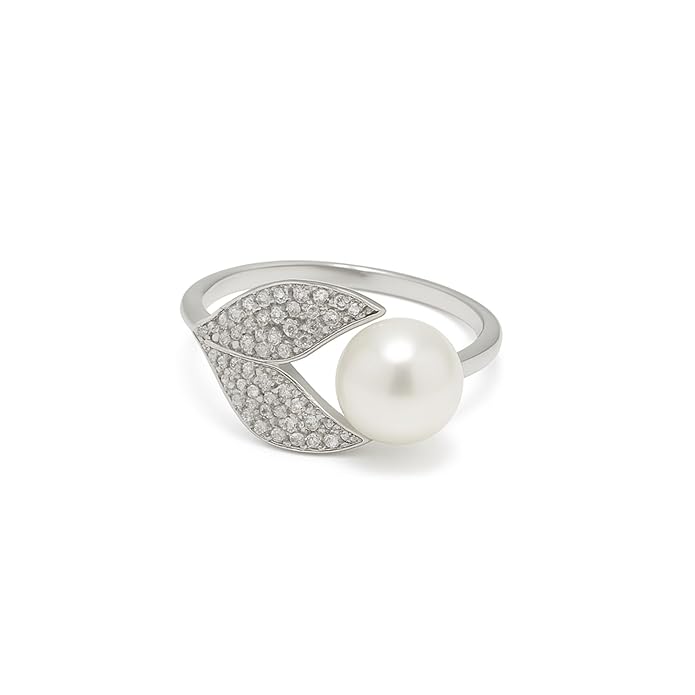 SIGOR 925 Silver Pearl Bloom Elegance Ring