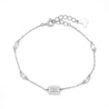 SIGOR 925 Silver Elegant Baguette Bracelet