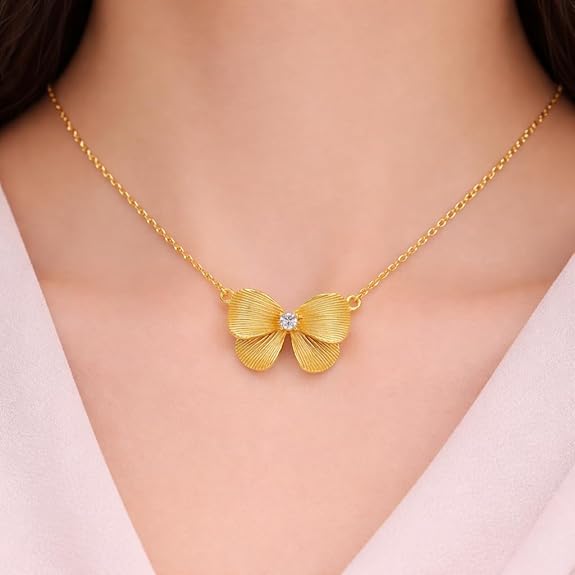 SIGOR 925 Silver Butterfly Sparkle Pendant Chain