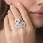 SIGOR 925 Silver Blossom Symphony Ring