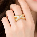 SIGOR 925 Silver Infinity Cross Adjustable Ring