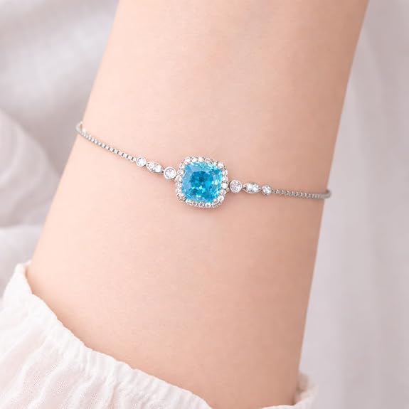 SIGOR 925 Silver Aqua Radiance Bracelet