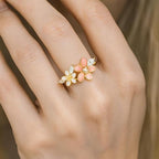 SIGOR 925 Silver Floral Enamel Design Ring