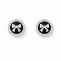 SIGOR 925 Silver Black Bow Halo Stud Earring