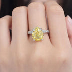 SIGOR 925 Silver Yellow Pear-Cut Ring