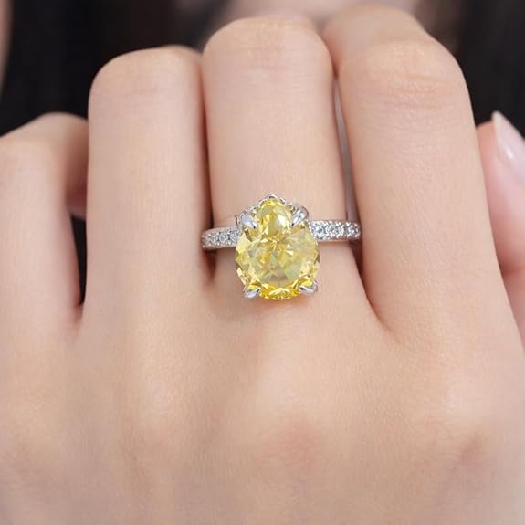 SIGOR 925 Silver Yellow Pear-Cut Ring