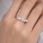 SIGOR 925 Silver Floral Pearl Crystal Ring