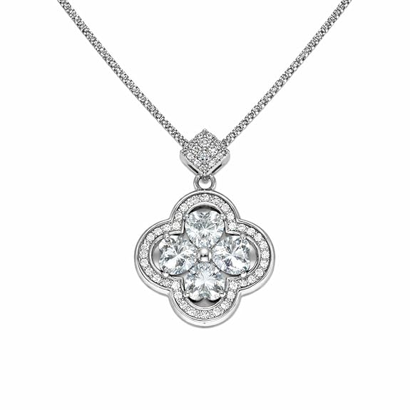 SIGOR 925 Silver Clover Pendant Chain