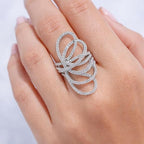 SIGOR 925 Silver Celeste Swirl Statement Ring