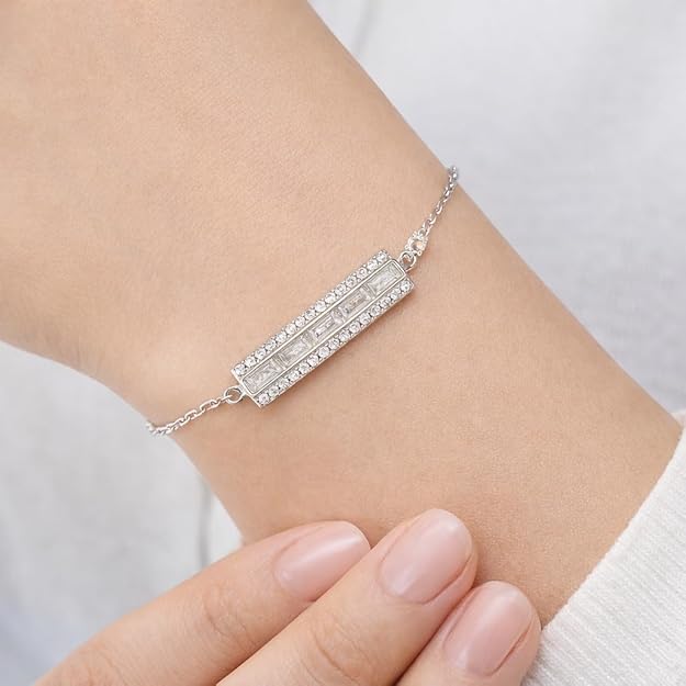 SIGOR 925 Silver Lumiere Bar Bracelet