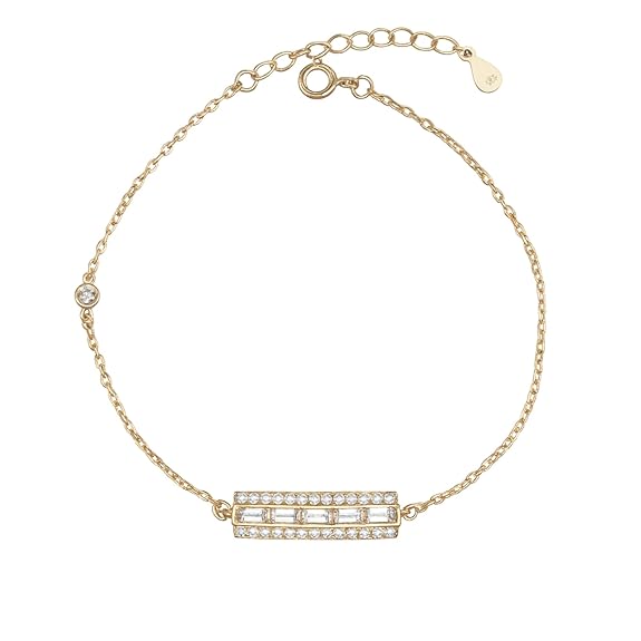 SIGOR 925 Silver Rose-Tone Dainty Bracelet