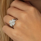 SIGOR 925 Silver Heartshine Ring Set