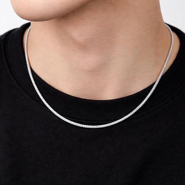 Classic Round Silver Chain for Men