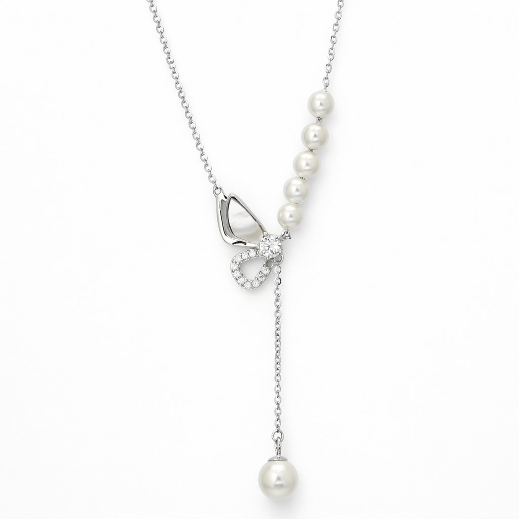Pearl Cascade Bow Pendant