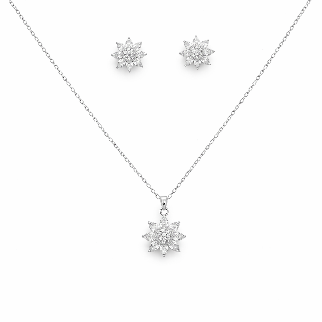 Radiant Starburst Chain Pendant Set