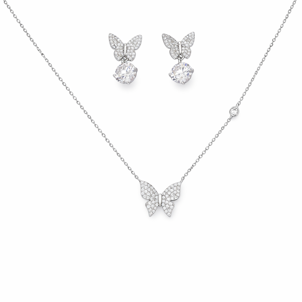 Flutter Grace Butterfly Chain Pendant Set