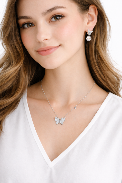Flutter Grace Butterfly Chain Pendant Set