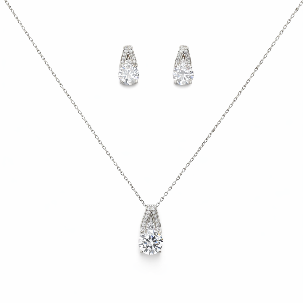 Teardrop Radiance Chain Pendant Set