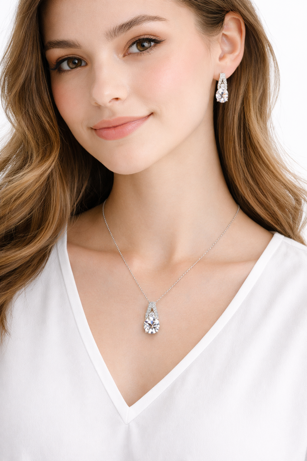 Teardrop Radiance Chain Pendant Set
