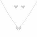 Silver Velura Bow Spark Pendant Set