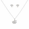 Radiant Fan Bloom Chain Pendant Set