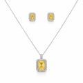 Golden Radiance Halo Chain Pendant Set